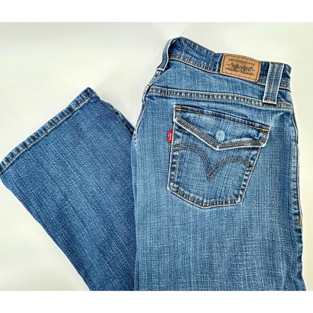 VTG Levi Strauss Co 542 Low Flare Jeans Women's 10M Blue Denim